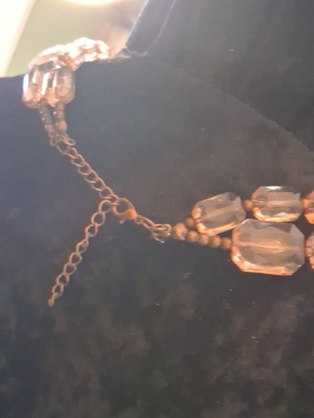 Vintage Rosaline Or Pal Pink Crystal Cut Lucite Double-Strand Necklace - Picture 4 of 7